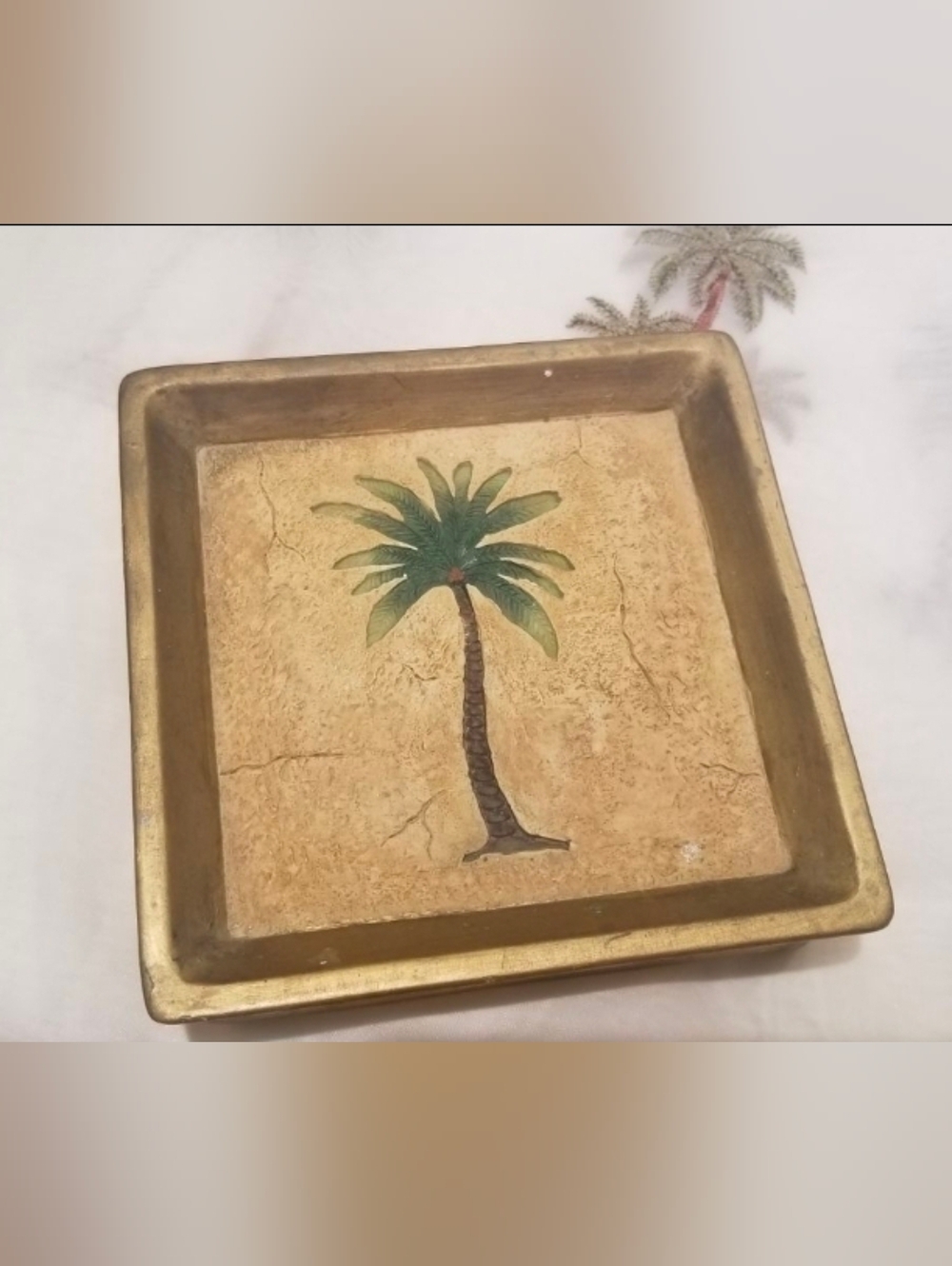 Tropical Palm Tree Bathroom Accessories 4 Piece Set - Picture 3 of 9